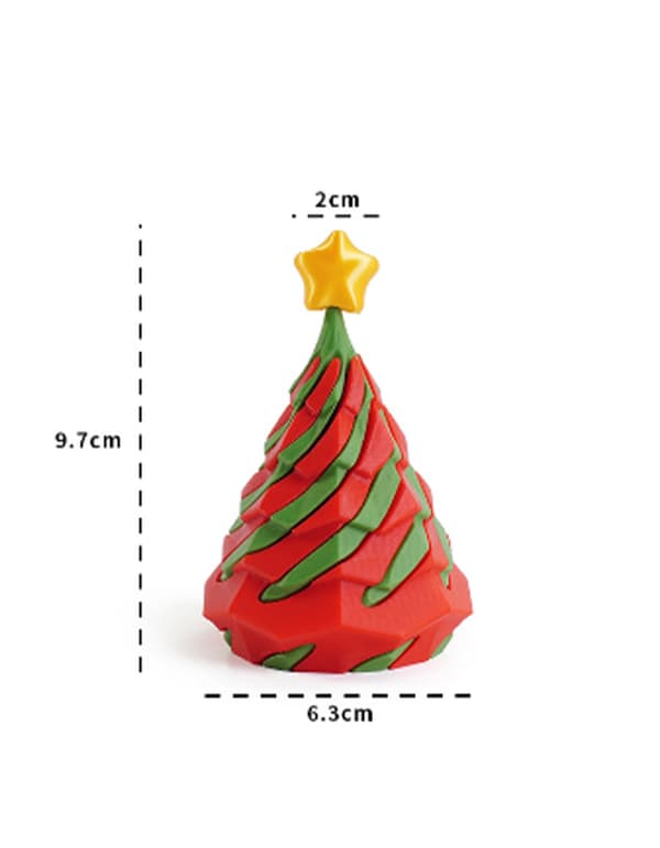 3D-printad julgrans-fidgetleksak i PLA-material, skrivbordsmodell style8
