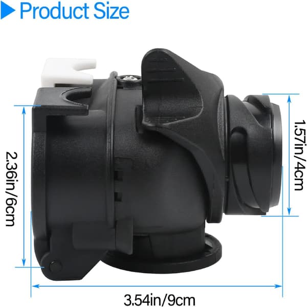 13-pins bil til 7-pins stikkontaktadapter 12V, 2-i-1 tilhengeradapteromformer, 13-pins til 7-pins slepeadapter