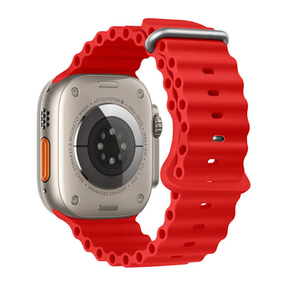 Ocean rem F?r Apple Watch Ultra 2 rem 49mm 45mm 44mm 40mm 41mm 42mm 49 mm silikone armbånd iWatch serie 9 7 6 3 se 8 Midnight-Orange Y