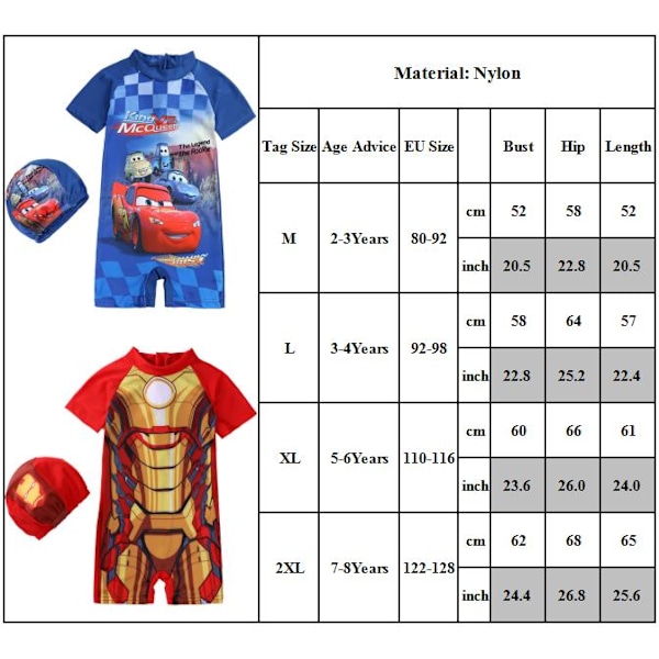 Børn Drenge Spiderman Batman Heldragt Surf Sol Dragt Strand Badetøj & Kasket Sommer Badetøj Armor Armor 2XL