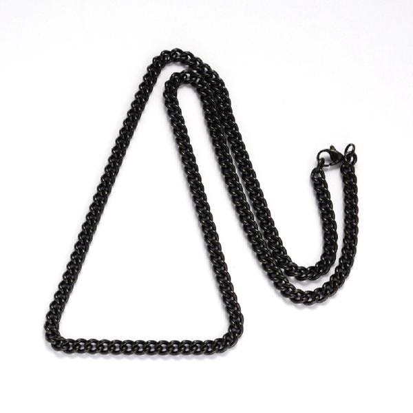 Unisex musta ketju AISI 304 terästä 60 cm pitkä, 5 mm leveä