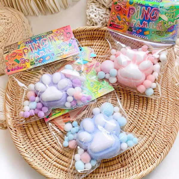 Håndlavet Taba Squishy Stor Kat, Sød Kattepote Squishy til Voksne og Børn - Perfekt, Høj Kvalitet Ekstra Stor og Blød til Afzipning blue Transparent