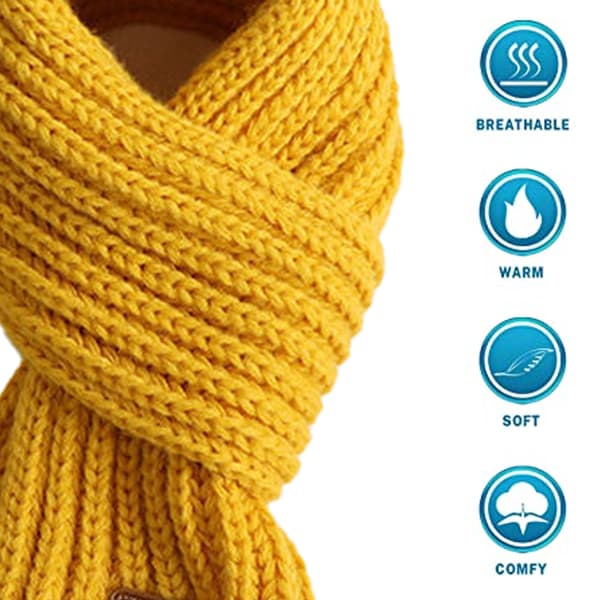 Småbarn Barn Skjerf Gutter Jenter Vinter Strikket Varmt Skjerf Halsvarmer yellow 115cm