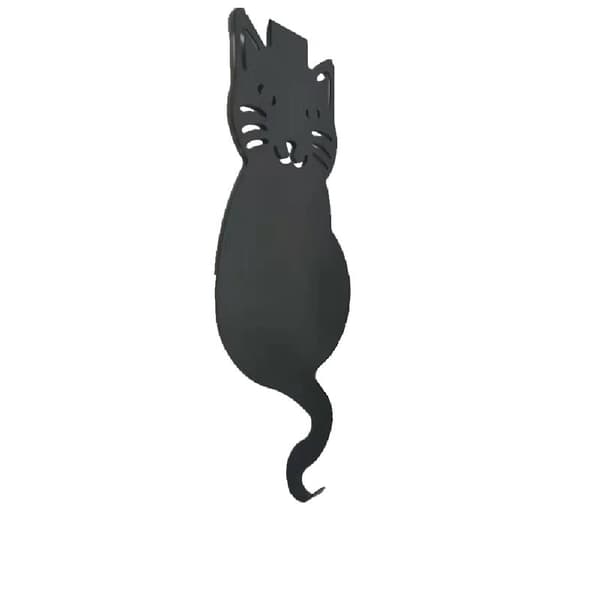 Kat-formede dørkroge - Sort kat - Håndklæde/jakke - Holder 10-15 kg - Jern - Sæt/2