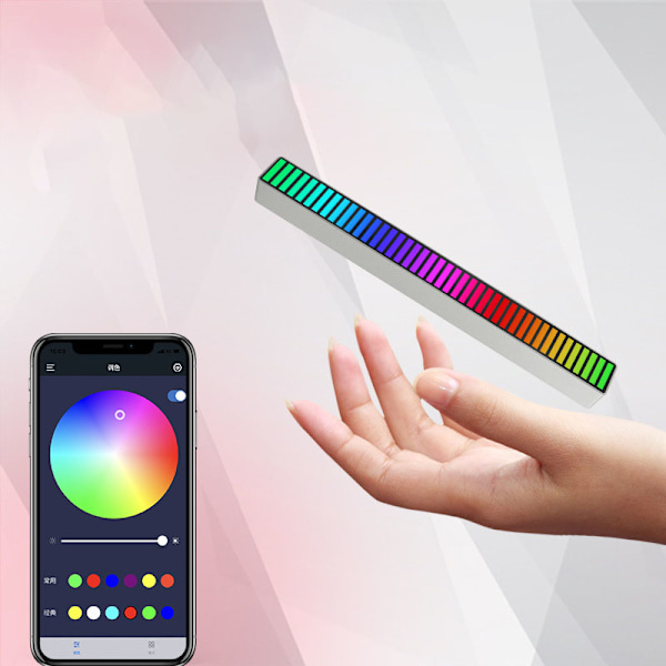 USB-drevet fargerik neon silikonlampe med Bluetooth-musikk, DIY spillrom atmosfærelampe 1m