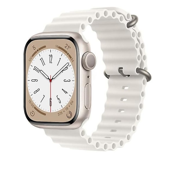 Ocean-ranneke Apple Watch -rannekkeelle 44 mm 40 mm 45 mm 41 mm 49 mm 42 mm 38 mm älykellon silikonihihna Iwatch Ultra Series 7 6 3 Watch 8 38 40 41 mm Mildew purple 38 40 41mm