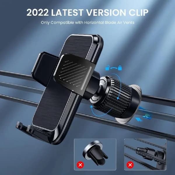 Biltelefonholder 360 graders roterende bilventilfeste for iPhone og Android smarttelefoner
