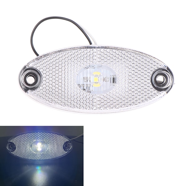 3LED 12v 24v LED-sidomarkörlampor för släpvagnar husvagnar White