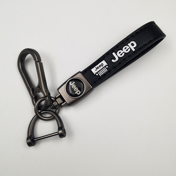 Bil Läder Cykel Nyckelring Metallfinish | Kraftig Nyckelring | Nyckelring Och Krok Montering Silverdetaljer Jeep Silver Hardware