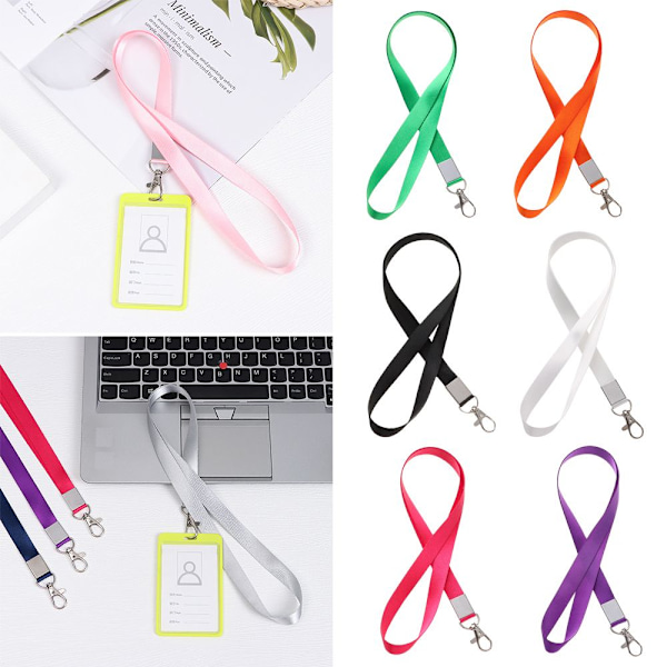 1:a Halsband Lanyard ID-korthållare SVART - hög kvalitet Black