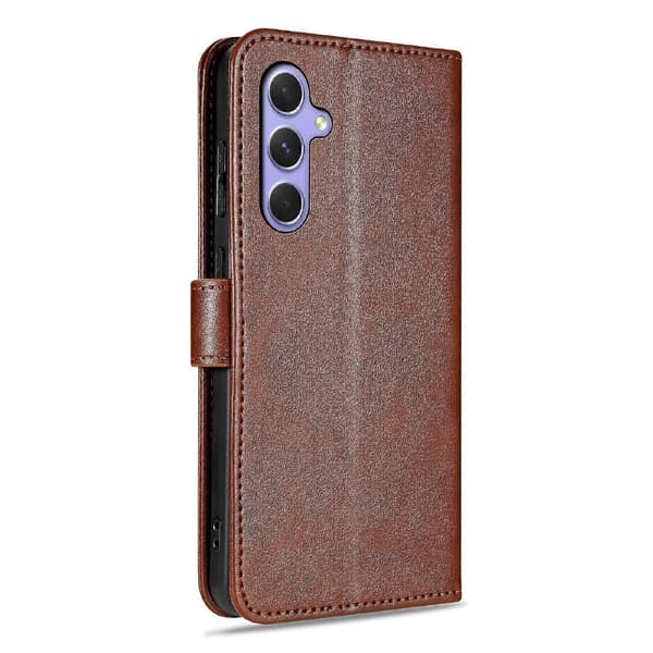 AZNS Sauehudtekstur Flip Case Brow For Samsung Galaxy A35 5G Brown