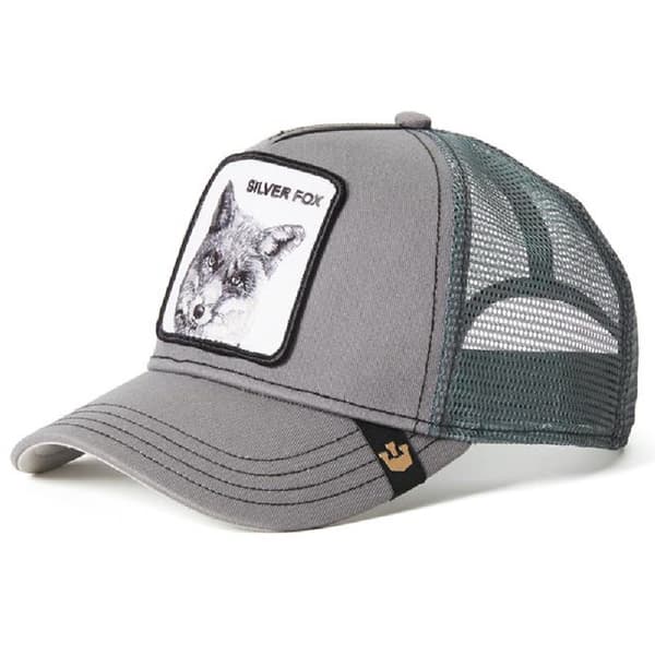 Trucker-caps med netting og brodert dyredesign Grey Fox