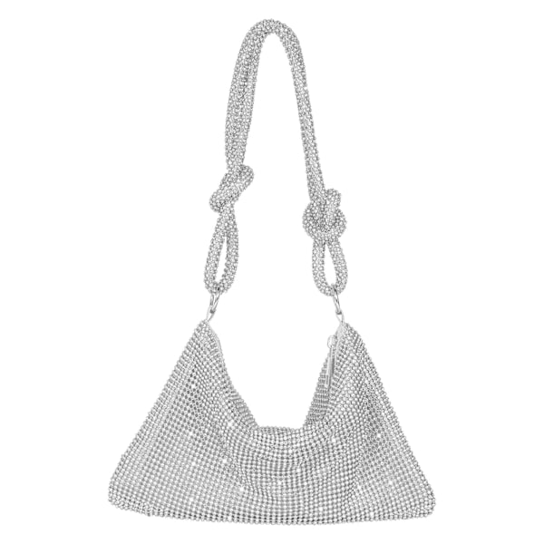 Dame Aften Taske Clutch Taske Lille Paillet Håndtaske Skuldertaske Kædetaske Til Bryllupsfest Diskotek - Sølv(sølv)