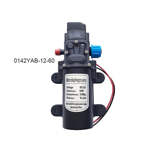 Vand højtryks membranpumpe Elektrisk selvansugende pumpe 60w 12v 5l/min Automatisk kontakt as shown