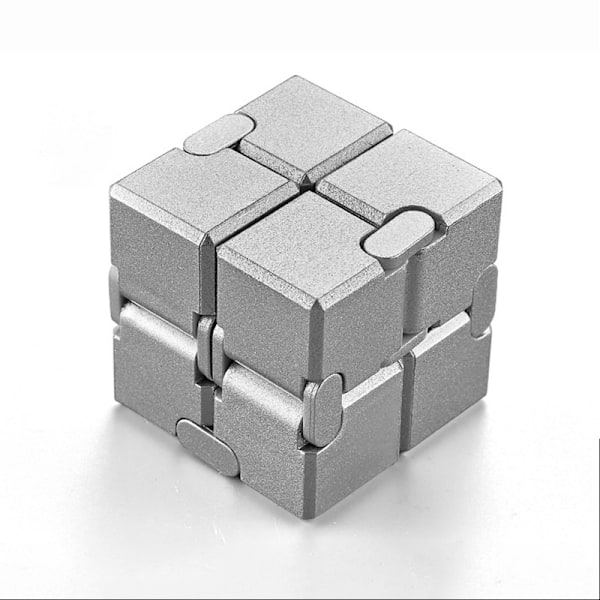 Avspenningsleker Premium Metall Infinity Cube Svart Y silver