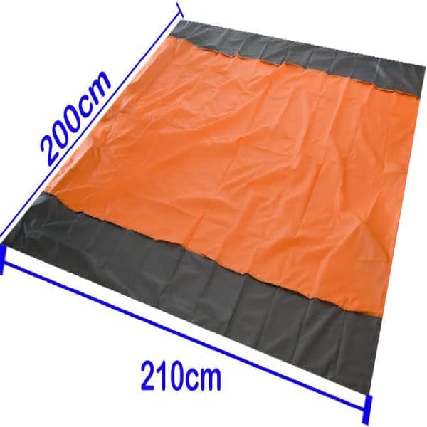 Vanntett ekstra stor strandmatte piknikteppe 210 cm x 200 cm