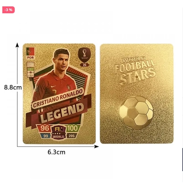 55 stk 2022/23 VM-Fodboldkort, UEFA Champions League, Fodboldkort, Guldfolie-kort, Ingen Duplikater