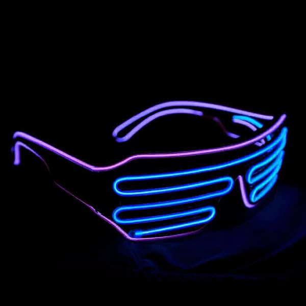 Shutter EL Wire Neon Rave Glasögon Blinkande LED Solglasögon Lysande