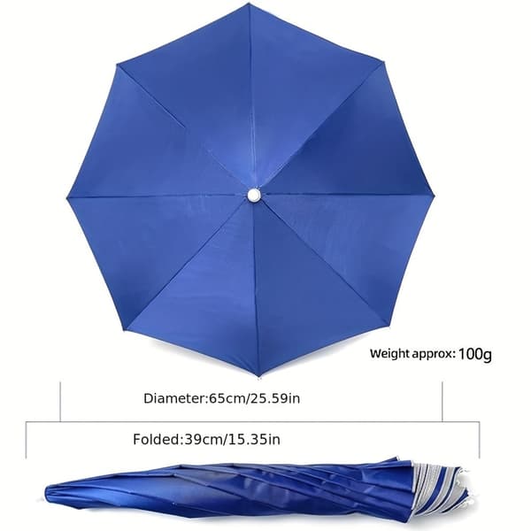 UV-skyddande paraplyhatt med justerbart pannband för solskydd Raindrop Blue