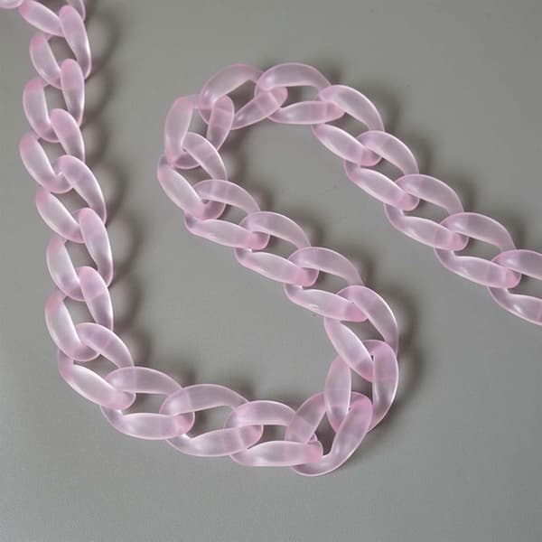Pink - 1 stk, 2,5 cm bred, 85 cm lang, akrylkæde til kvinder