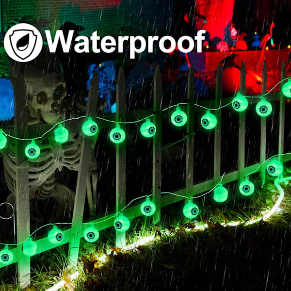 Halloween-dekorasjonslys, 30 LED 16.4Ft Øye-Halloween-lys Batteridrevet Halloween-dekorasjonslys warm white