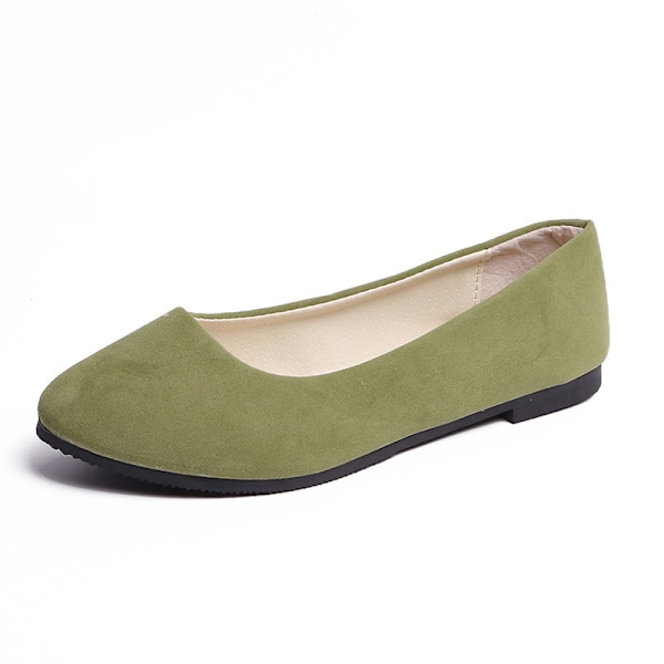 Spidse Snuder Enkeltsko Damesko Flade Letvægts Damesko Militærgrøn 41 army green