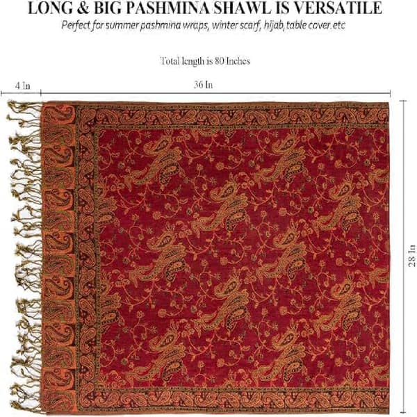 Pashmina-lignende sjal-wraps til kvinder, blødt silkeblødt tørklæde, vendbart herretørklæde