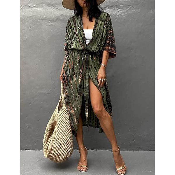 Strandklänning Dammar Sommar Kimono Bikini Cover Up Tunika Kofta