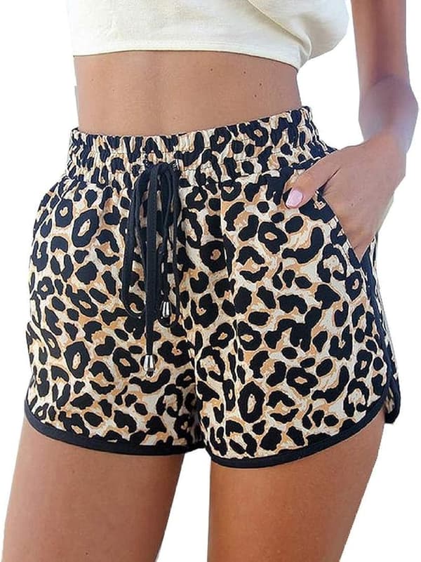 Dame Mode Sommer Leopard Strandshorts Afslappede Korte Bukser XL