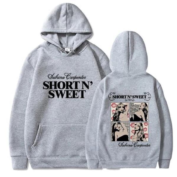Sabrina Carpenter Merchandise Hoodies Trykt Genser Løs Pullover Uformell Langermet For Menn Kvinner Grå Grå 3XL Grey