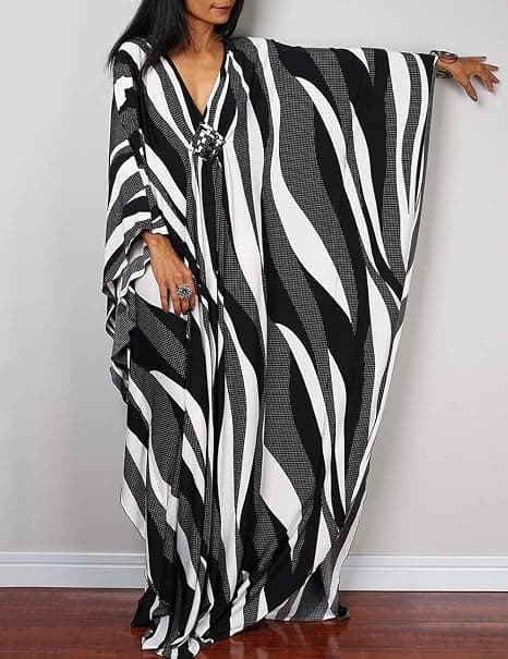 Etniskt Mönstrad Kaftan Strandklänning för Kvinnor, Plus Size, Baddräktsöverdrag