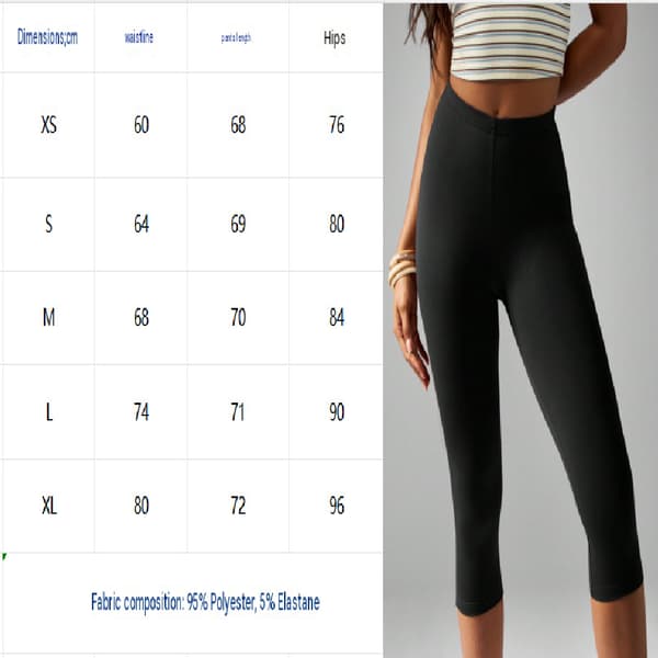 Capri-leggings til kvinder med elastik i taljen, afslappede strækbare yogabukser til hverdagsbrug White M