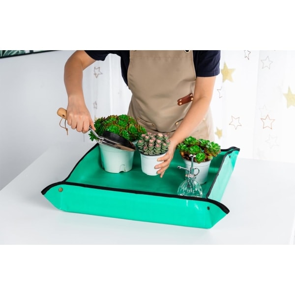 Plantningsmåtte til indendørs planter, 2 størrelser (50*50cm+75*100cm) - Ekstra tyk, holdbar, vandtæt - Omplantningsmåtte til sukkulenter Y