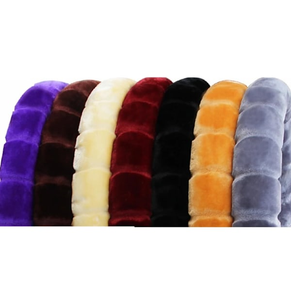 (Kaffe) Varmt Plysch Funda Volante Coche Rattöverdrag Mjuk Inredning Styling Cubre Volante Auto Universal Tillbehör Coffee