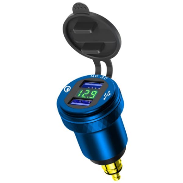 Motorcykel Aluminium DIN Hella Stik Dobbelt USB Hurtig Oplader Adapter A1