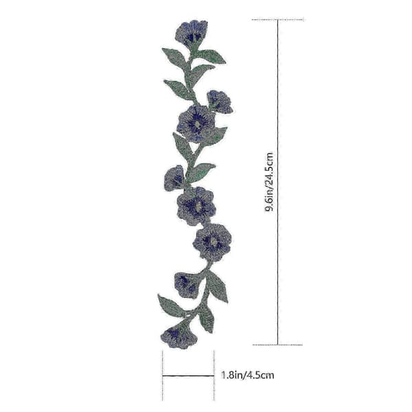 Blomsterlapper til at stryge på tøjtilbehør til dekoration 10 stk. blå