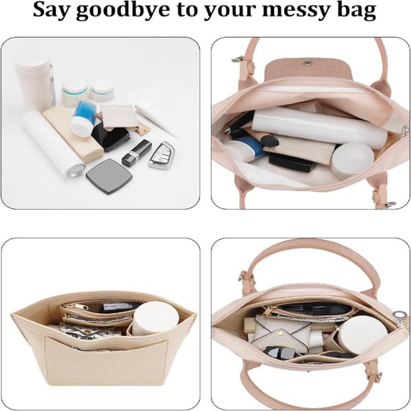 Filt Organizer Indsats til Longchamp Le Pliage M Håndtaske
