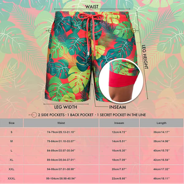 Badeshorts til mænd, boardshorts, hurtigtørrende strandshorts - DK6002