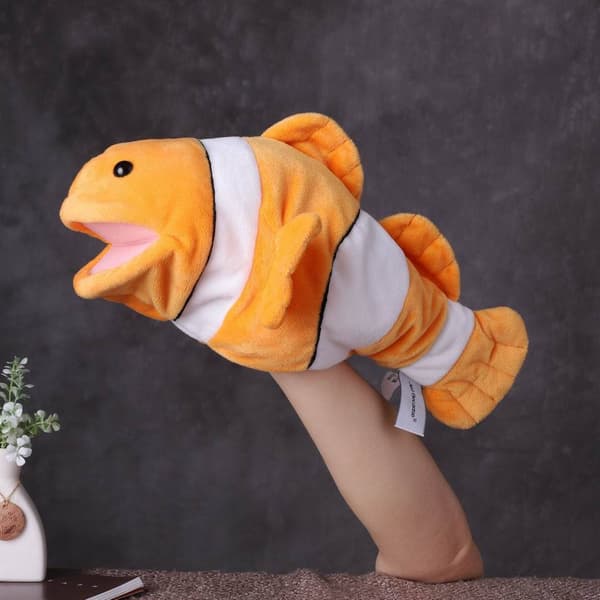 Kawaii klovnefisk guldfisk hånddukke legetøj A