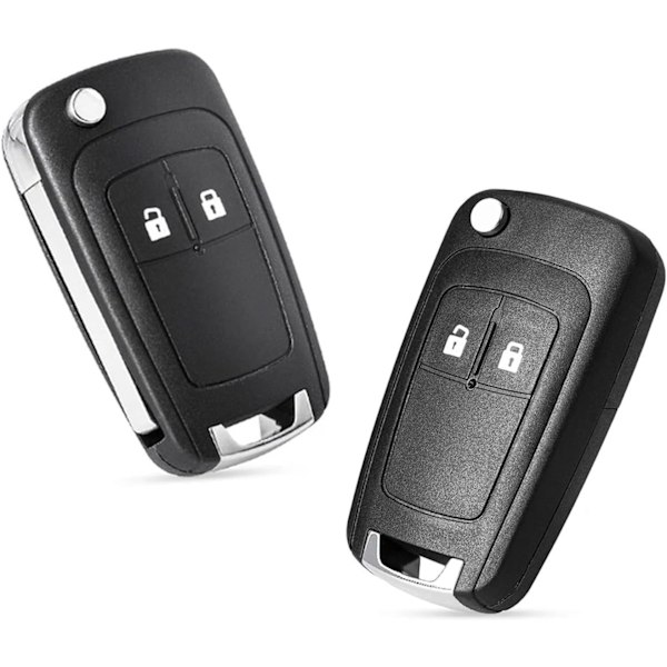 Knappar Fjärrkontroll Bilnyckel Fodral Ersättningsnyckel Kompatibel med Vauxhall Opel Astra Insignia Vectra Zafira Meriva Mokka Nyckelskal (Med Blad) 2 knappar 2 st