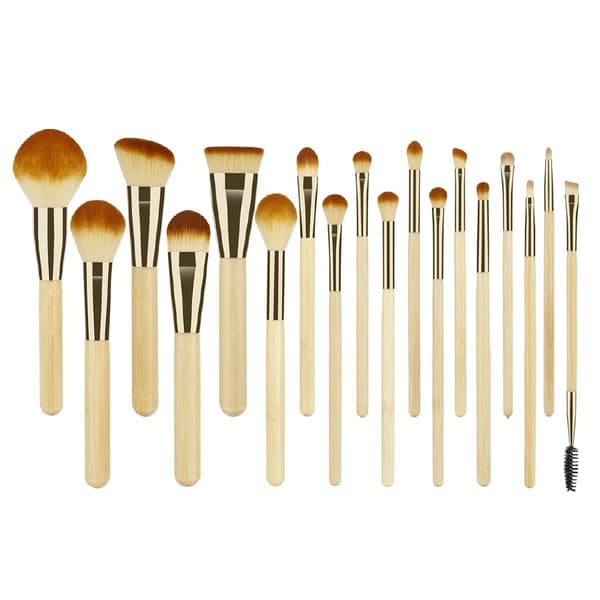 Technique PRO Golden Bamboo Makeupbørstesæt - 18 professionelle makeupbørster