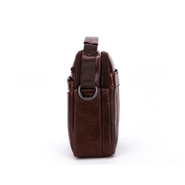 Herr Läder Axelväska Messenger Satchel Crossbody Handväska black