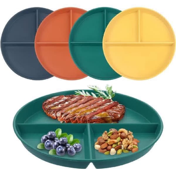 Tallerken med rom - Uknuselig - 4 stk - Polypropylen - 23cm - Porsjonskontroll