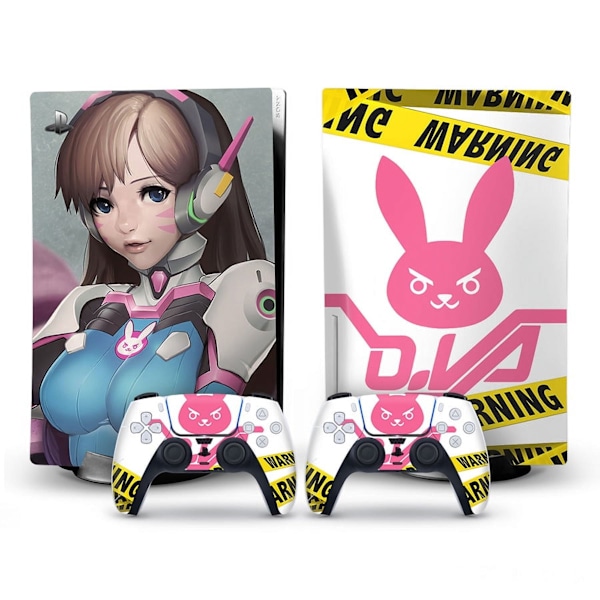 Overwatch Cute Adhesive Skin - Compatible for PS5 - Cover to customize the console - Removable vinyl film - HD quality (Disk, OW) sjx