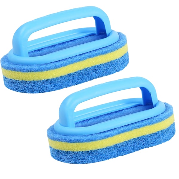 2 pcs cleaning brush, thickened bathtub cleaning sponge, bathroom cleaning sponge, cleaning sponge brush with handle