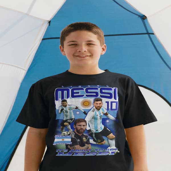 Messi Sort T-shirt - Argentina spillertrøje M Medium m