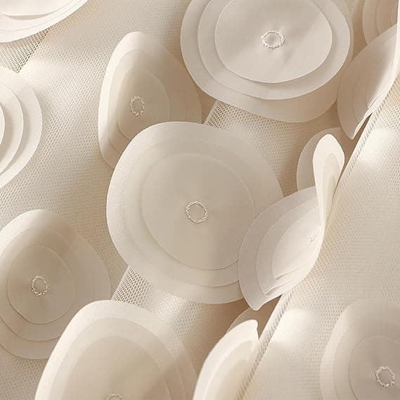 Skjørt for kvinner 3D Polka Dot Elastisk Midje Mesh Midi Skjørt beige