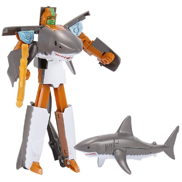 Transformasjonsleker med sjødyr - spekkhogger, delfin, hvithai - transformasjonsleker i plast - actionfigurer for gutter dolphin