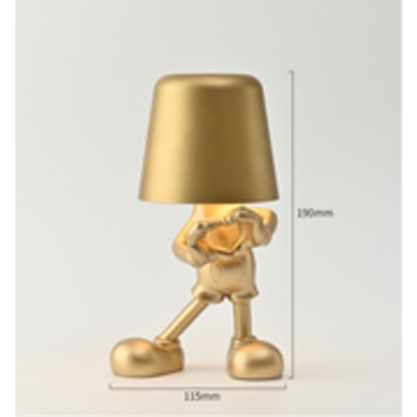 Mickey Mouse Sängbord Touch Control, Gyllene Staty LED Bordlampa, USB Laddningsbar, 3-Hastighets Dimmer A-Golden Charging Model