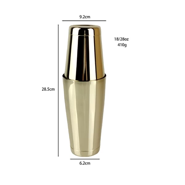 304 rustfrit stål todelt cocktailshaker (med bundkop) gold